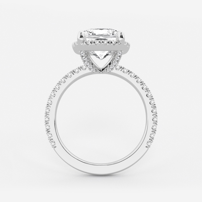 4 1/2 ctw Elongated Cushion Lab Grown Diamond Halo Engagement Ring